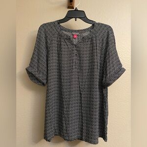 Vince Camuto Black Three Button Blouse